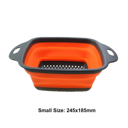 Silicone2026 Edition Folding Drain Basket 2-In-1 Collapsible Colander For Fruits And Vegetables Space-Saving Kitchen Device Fall
