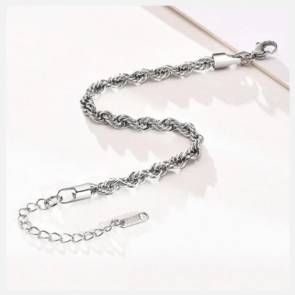 Steel Stainless Rope Chain Bracelet Twisted Singapore