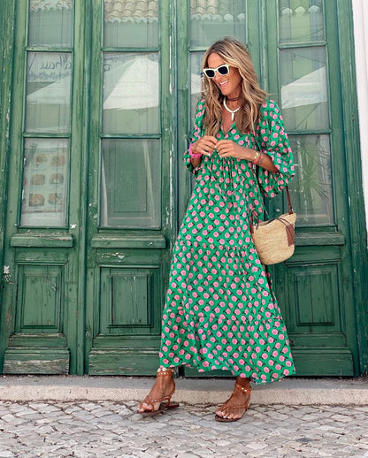 Elegant Long Sleeve Maxi Dress for Women, Flattering Floral Design, Perfect for Formal Events and Special Celebrations-1