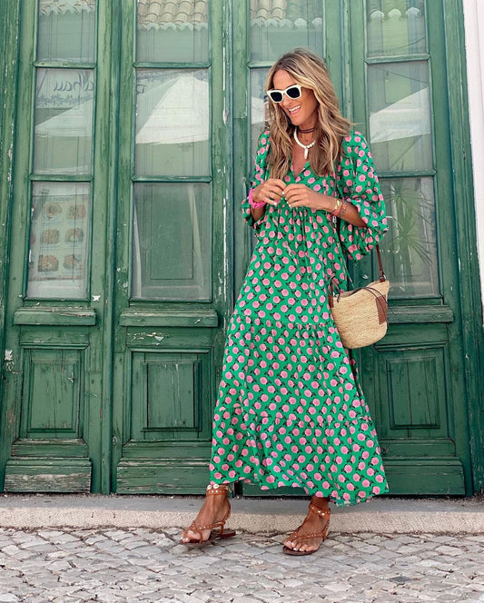 Elegant Long Sleeve Maxi Dress for Women, Flattering Floral Design, Perfect for Formal Events and Special Celebrations-1