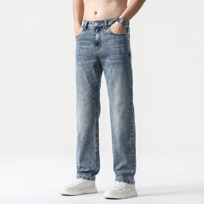 Men’s Oversized Wide Leg Jeans - Straight Lyocell, Casual
