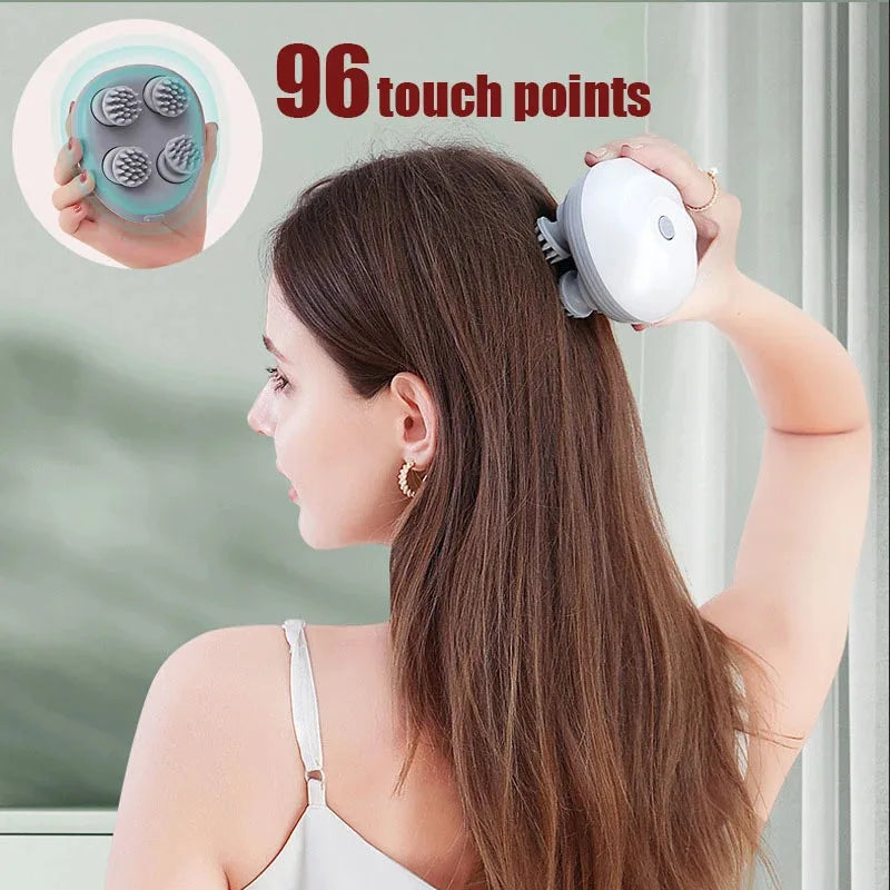 Motor-Driven Head Massager USB Battery-Powered Scalp Massager Holiday Gift 2026 Deep Tissue Kneading for Neck Back Shoulders