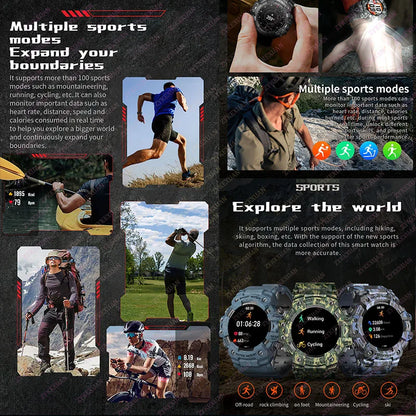 Smart Watch Rugged Outdoor Edition Fall 2025 Bluetooth Calls Water-Resistant IP68 Compass Flashlight SOS 1.39 Inch Display