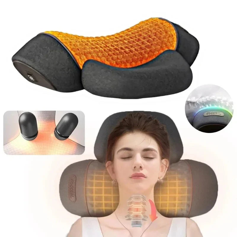 Massager Neck Pillow With Heat And Vibration - Viral Trend Cervical Therapy For Neck And Shoulder Relief, Hot Compress