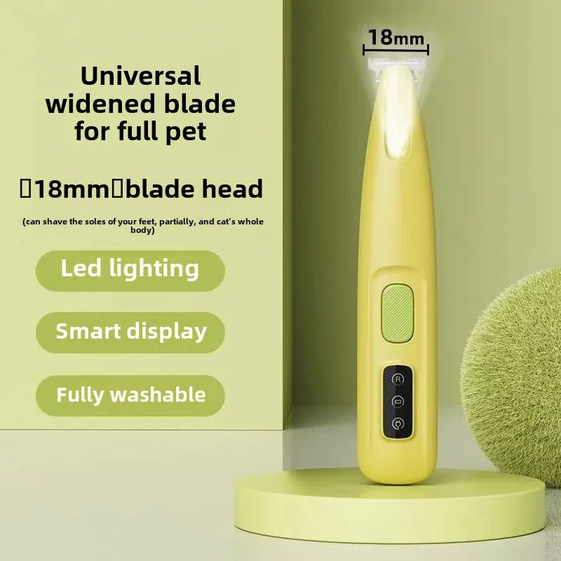 18mm Wide Blade LED Display Pet Grooming Clipper 2026 – Water-Resistant Dog Paw Trimmer with LED Light