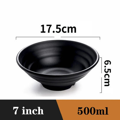 Bowl Ramen Black Plastic Japanese Style Noodle Bowl