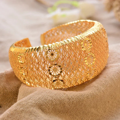 Gold Plated Bangles Deluxe Arabic Wedding Bracelet