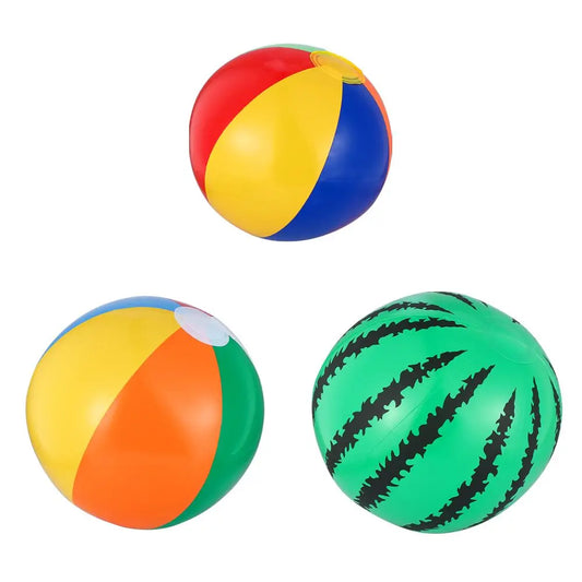Inflatable Multicolor Beach Ball for Kids - Sturdy PVC, 30cm, 36cm, 38cm Sizes for Summer Fun