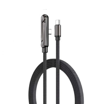 Fast USB-C Charging Cable - Elbow Design, 240W, Type-C To Type-C, Foldable Phone Stand, Back To School 2026 Gift