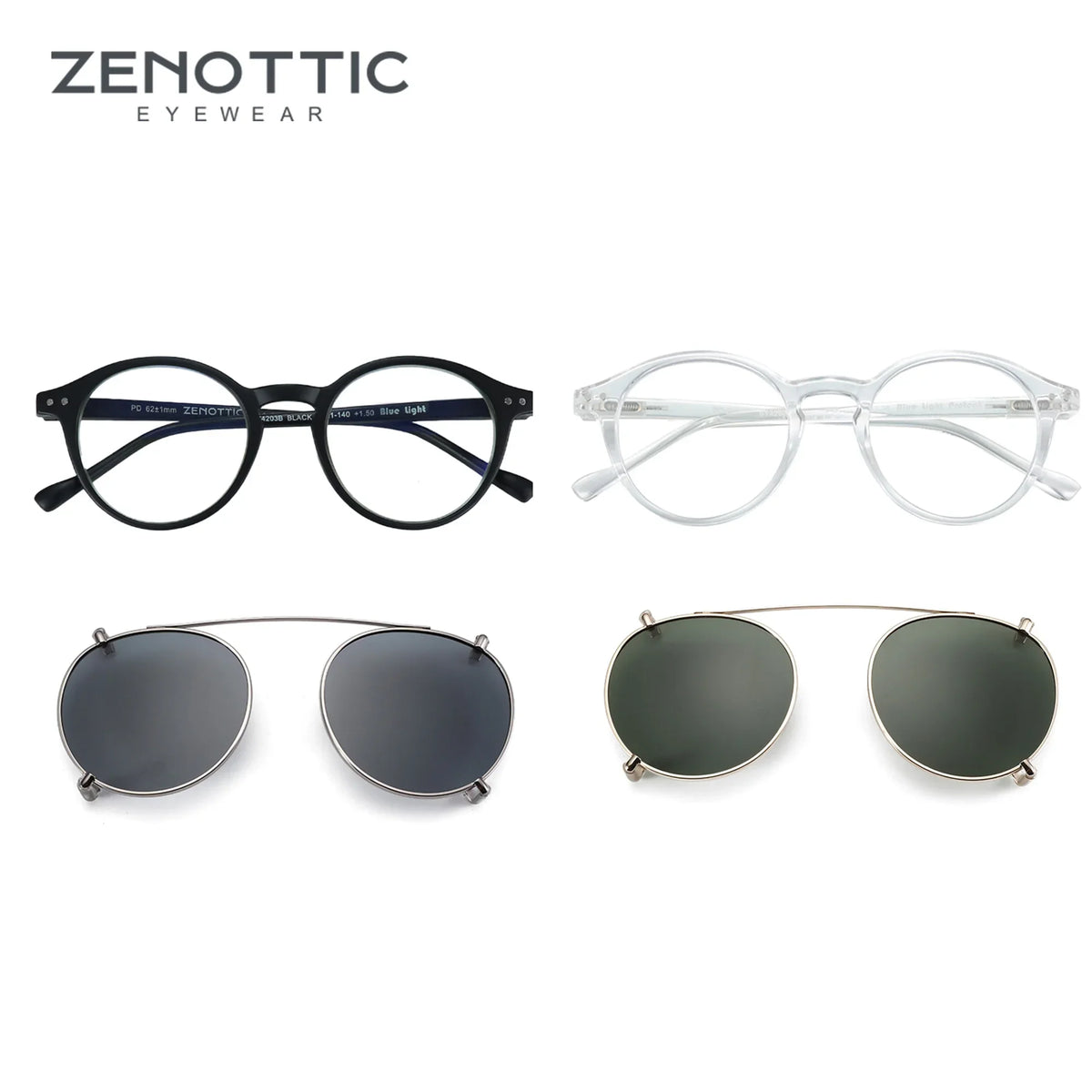 Clip2026 Edition On Sunglasses Retro Round Frames Anti Blue Light Polarizing Clip Ons Summer