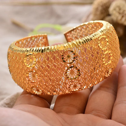 Gold Plated Bangles Deluxe Arabic Wedding Bracelet