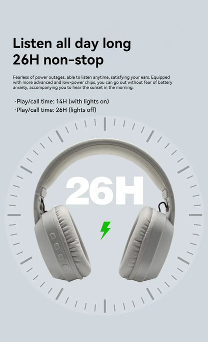 Gaming Headset Bluetooth 5.4 Cordless RGB Low Latency
