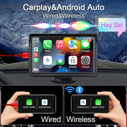CarPlay2025 Edition Cordless Head Unit 7 Inch In Dash Car Stereo Universal Touch Screen Cordless Android Auto Fall