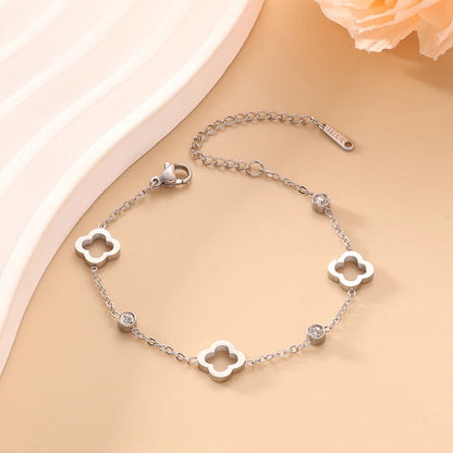 Clover Flower Stainless Steel Bracelet Kit Gold Gift