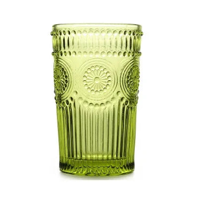 Tumbler Glass 350ml Engraved Sunflower Vintage Drinkware Summer 2025 Tableware Elegant Gift Idea