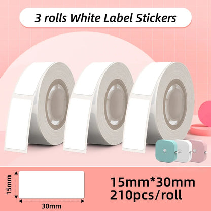 3 Rolls Water-Resistant Label Paper Printer Stickers, Anti-Oil Tear-Resistant Price Tags, Scratch-Resistant 15x30mm