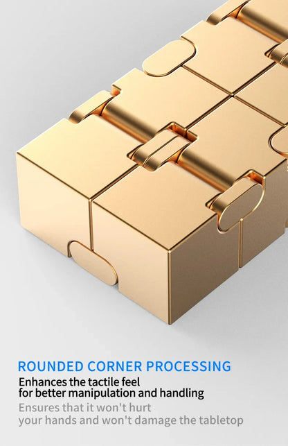 Metal Magic Cube Stress Relief Toy Travel-Friendly Puzzle Focus