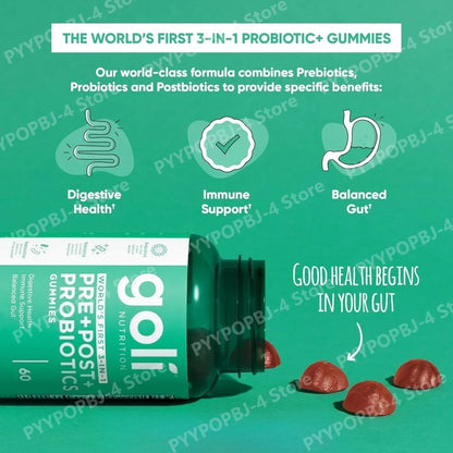 Gummies Probiotic 3-In-1 Formula Vegan Postbiotic Prebiotic Digestive Health Support Fall 2026 Wellness Trend