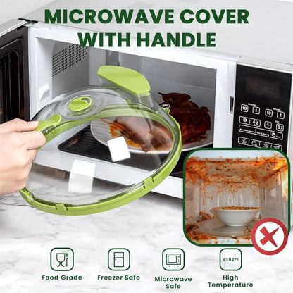 Cover Microwave 10 Inch Clear Splatter Cover With Steamer