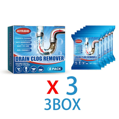 Drain Cleaner Powder 6 Pack Pipe Unclogger Hair Clog Remover Odor Eliminator Eco Friendly Fall 2026 Household Maintenance