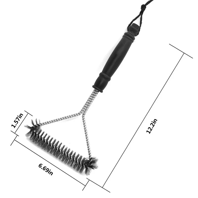 Kit of 2, 2026 – Stainless Steel BBQ Grill Brush Non-Stick Cleaning Device Heat Resistant