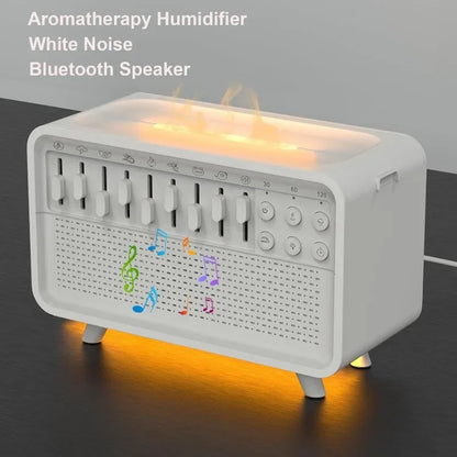 White Bluetooth Noise Speaker Humidifier Night Light