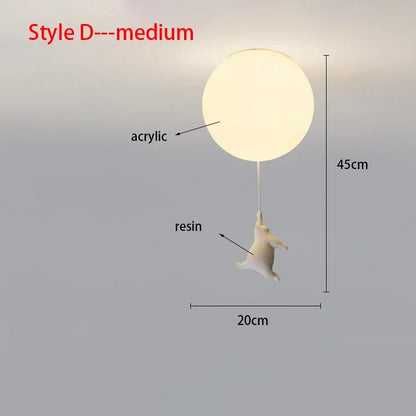 Kids Room Chandelier, Nursery Decor, TikTok Viral 2026 Gift – Ceiling Light Bear Cartoon Acrylic Spheres