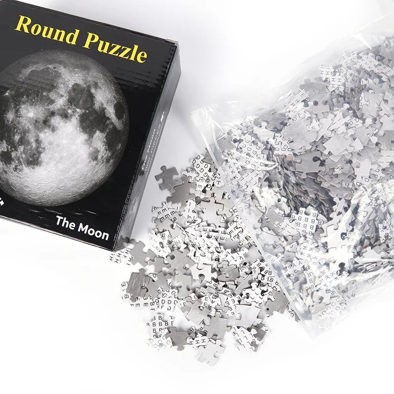 1000 Puzzle Piece Round Moon Puzzle Space Themed Challenge Educational Gift For Space Lovers Family Fun