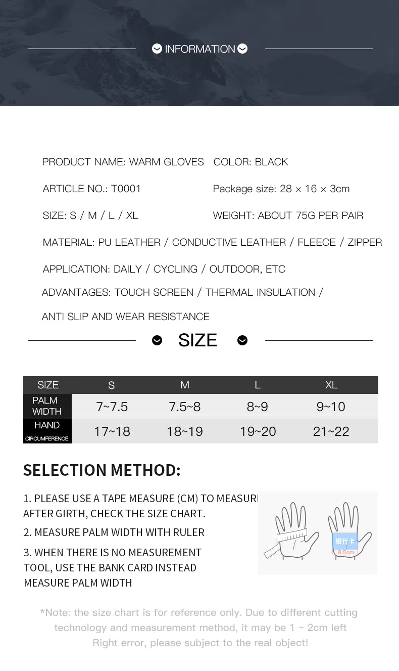 Windproof & Water-Resistant, Anti-Slip Unisex Gloves for Cycling and Cold Weather – Winter Thermal Touchscreen Gloves