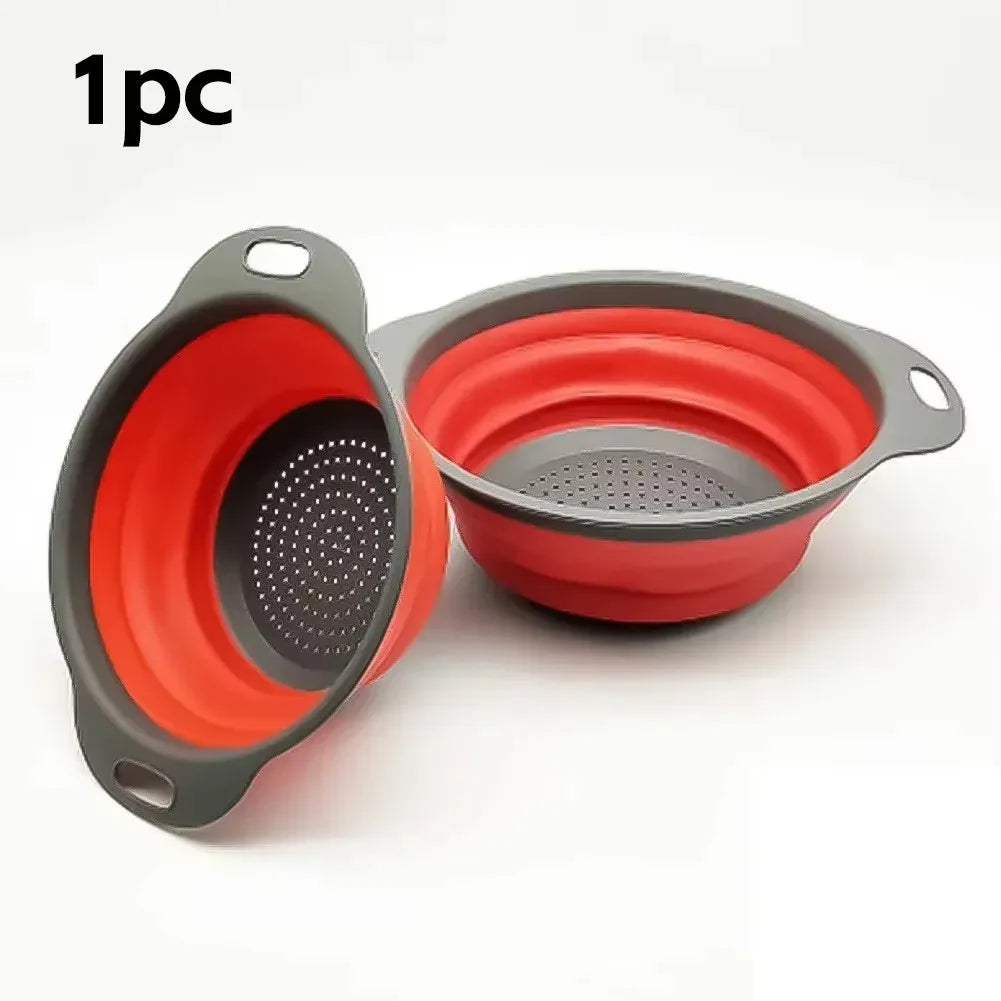 Silicone2026 Edition Folding Drain Basket Colander Eco Friendly Space Saving Kitchen Drainer Spring