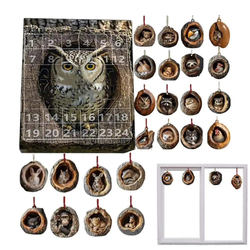 Calendar Advent Cat Countdown Hanging Tree Ornaments