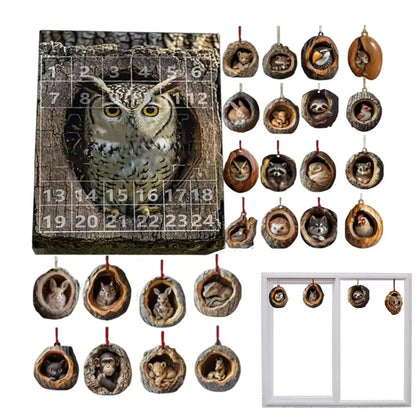 Calendar Advent Cat Countdown Hanging Tree Ornaments
