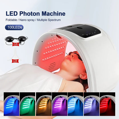 7-Color LED Photon Face Mask & Nano Spray Machine - Skin Rejuvenation Anti-Aging Household Therapy
