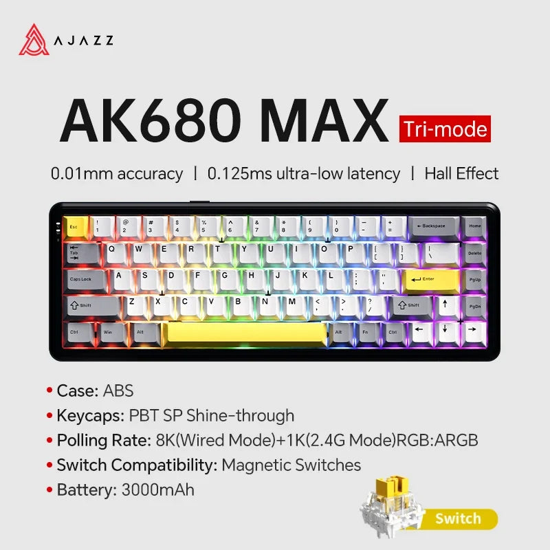 Mechanical Keyboard Sixty Mini Cordless ARGB Magnetic Hall