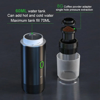 Travel-Friendly Espresso Machine Cordless 3 In 1 Travel Car Camp