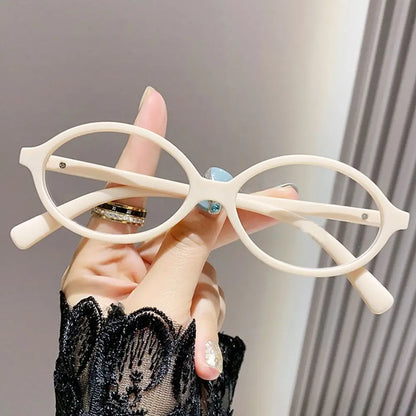 Blue2026 Edition Light Glasses Y2K Retro Oval Frame Eyeglasses For Reading And Computer Use, TikTok Viral