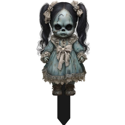 Halloween Yard Stakes Plastic Spooky Cartoon Garden Ornaments Fall 2025 Outdoor Courtyard Decor Simple Setup