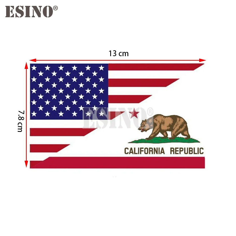 Car Decal PVC Water-Resistant USA Flag California Bear Vinyl Patriotic 4th Of July Vehicle Exterior Decor