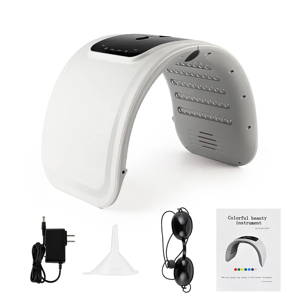 7-Color LED Photon Face Mask & Nano Spray Machine - Skin Rejuvenation Anti-Aging Household Therapy