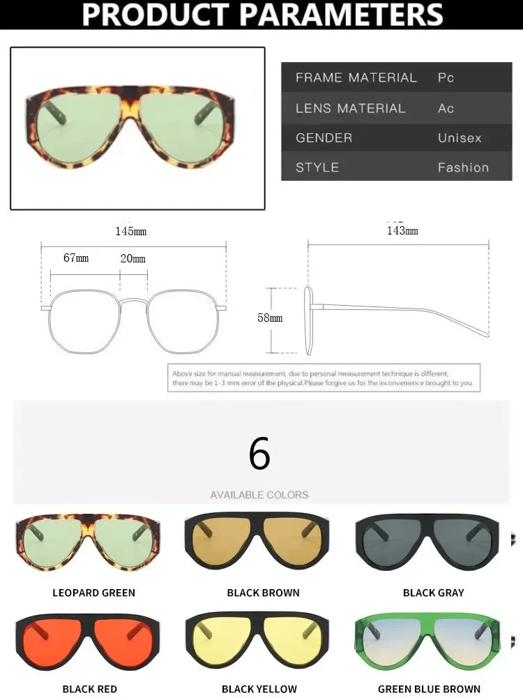 Oversized Sunglasses Hip Hop Shades Unisex Designer Eyewear UV400 Protection Fall 2026 Trend