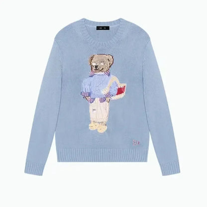 Plush Womens Knitted Sweater - Crewneck, Cotton, Weekend