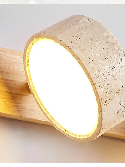 Wabi Japandi Sabi Round LED Wall Light With Mirror Bathroom