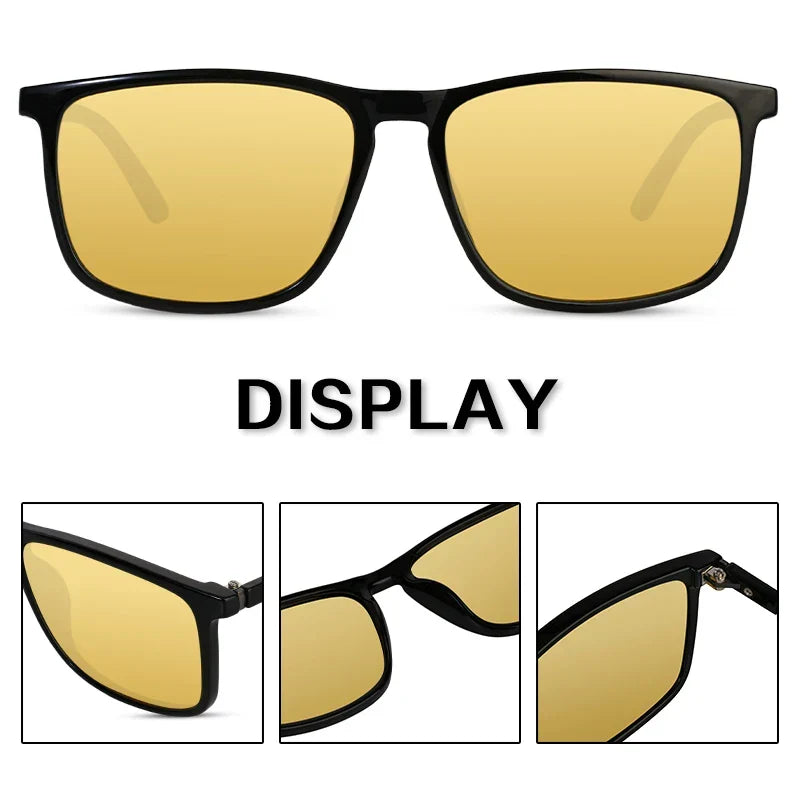 Night Driving Sunglasses Anti Glare Yellow Lens UV400 Protection Light Frame Fall 2025 Gift