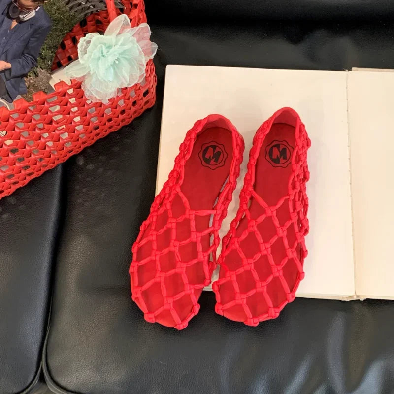 Women’s Breathable Ballet Flats - Mesh Weave, Summer