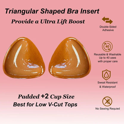Push2026 Edition Up Bra Pads Reusable Double Sided Sticky Inserts Strapless Lift For Swimsuits Summer