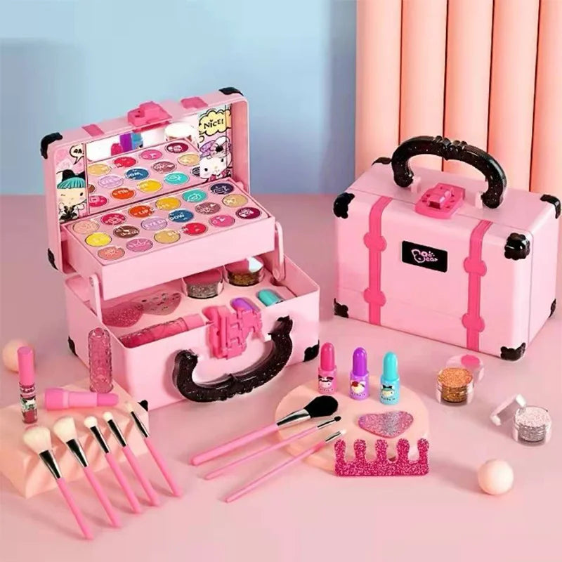 Kids2025 Edition Makeup Kit Fun Princess Style Pretend Play Cosmetic Kit With Safe Non Toxic Colors Gift Idea