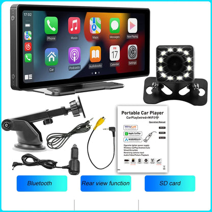 CarPlay2025 Edition Cordless Head Unit 10.26 Inch IPS HD Car Stereo With Rear View Camera Android Auto Fall