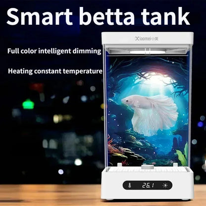 Tank Betta 2L Smart Self Circulating Desktop Aquarium Mini With Heater And LED Fall 2025 Desk Decor Low Maintenance