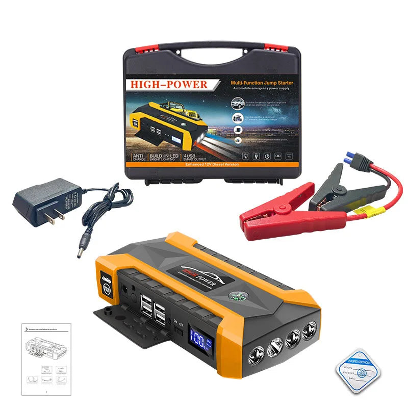 Jump Car Starter 12V Emergency Booster Power Supply Fall 2025 Road Trip Accessory