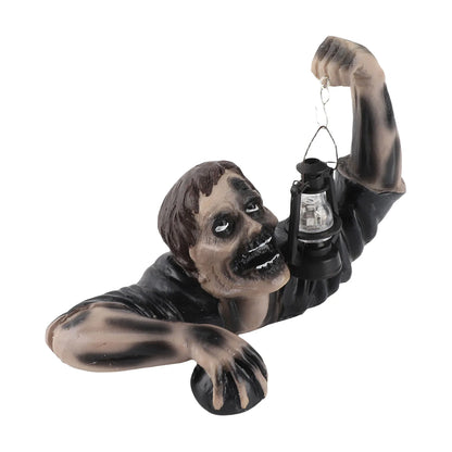 Garden Zombie Statue With LED Lantern Outdoor Horror Decor For Yard Patio Lawn Halloween 2026 Gift
